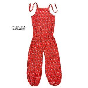 Alba Of Denmark Sz 128 (8Y) Organic Flower Liberty Jumpsuit Romper